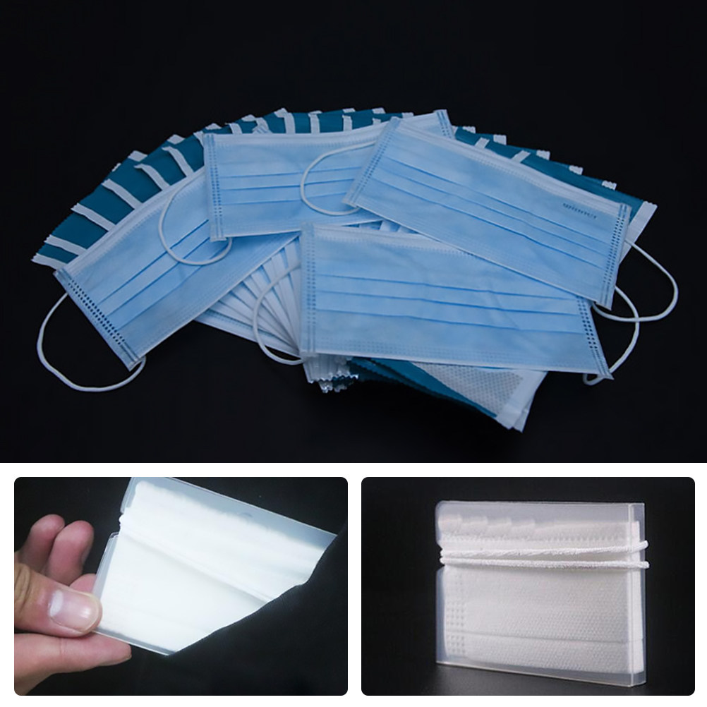 Face Mask Storage Box - 4個入り、環境に配慮したPP製マスク収納ボックス。折りたたみ式で持ち運び可能、防塵仕様。使い捨てマスクの収納に最適なクリップ付き。