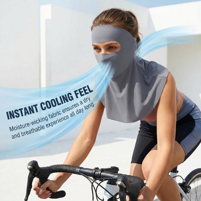 Sports Mask Breathable - 夏用通気性フェイスマスク フルカバー アイスシルク UVカット 日焼け防止 スポーツ