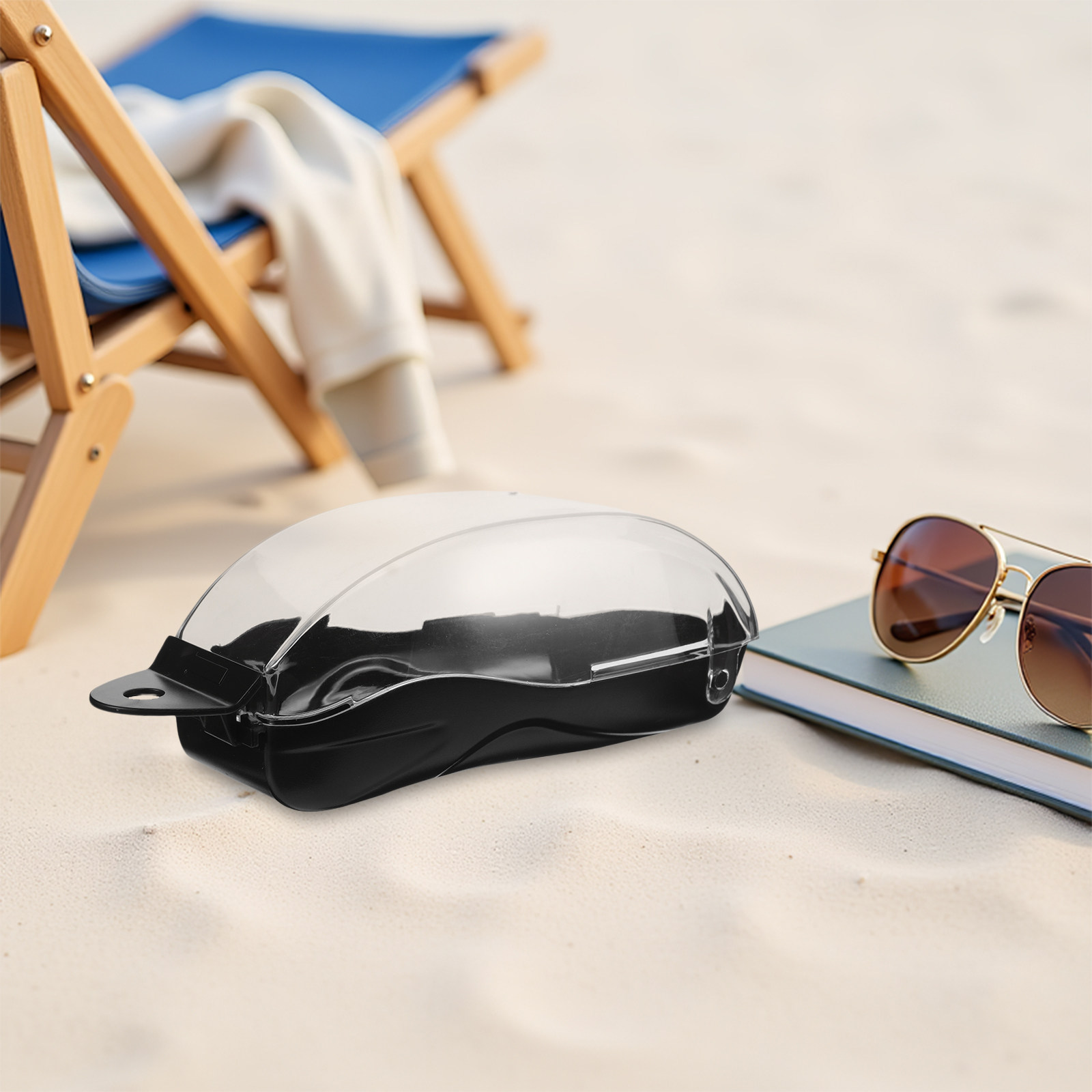 透明な蓋付きのスイムゴーグルケース。保護用の硬質シェルで、シ - Mask Case Hard Shell のレビューと価格
