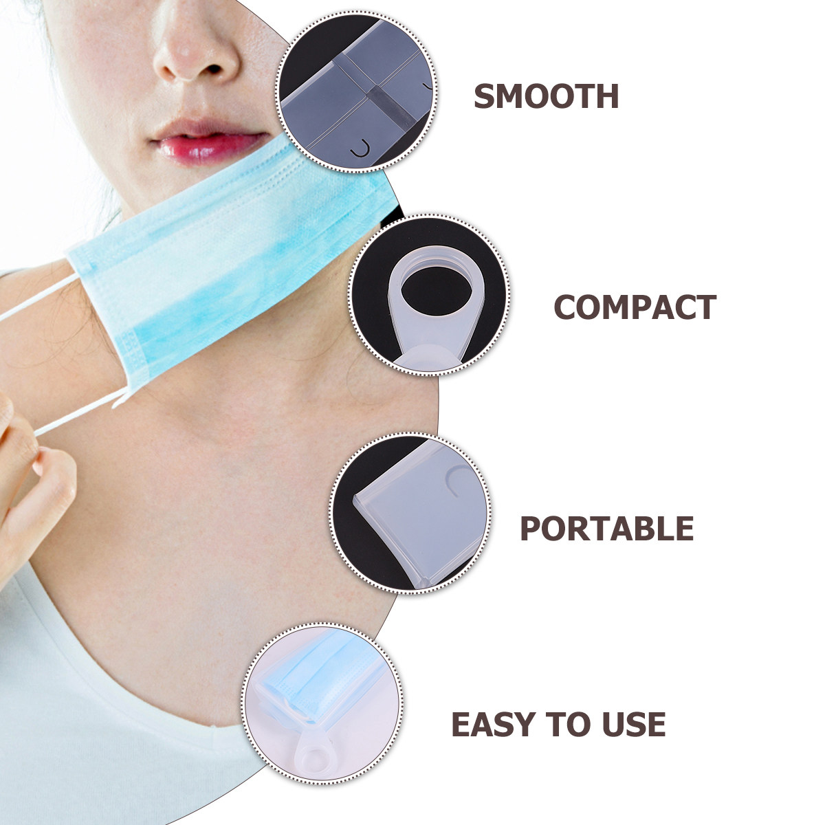 2個入り、平型シリコン製マスク収納ボックス。食品グレードの素 - Face Mask Storage Box のレビューと価格