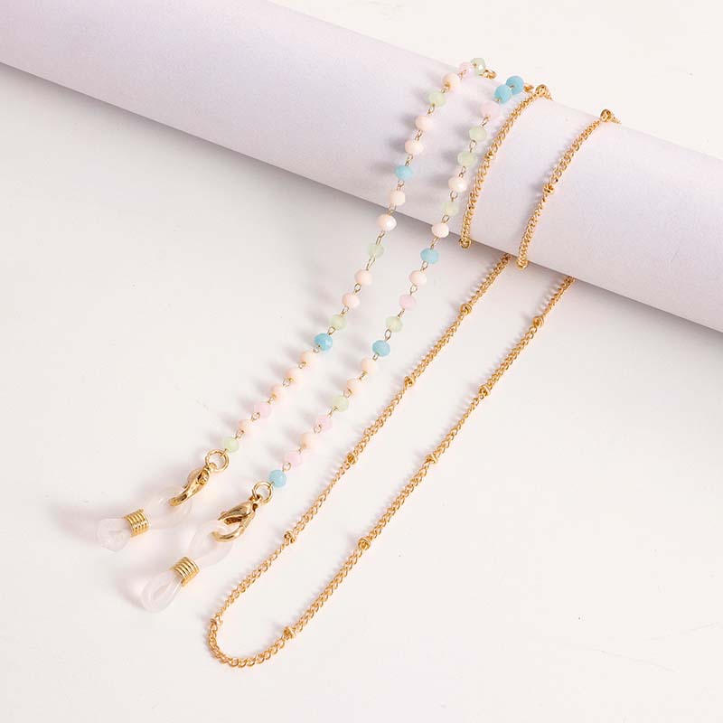 新しいファッションカラフルなクリスタルメガネチェーンストラッ - Mask Chain Holder のレビューと価格