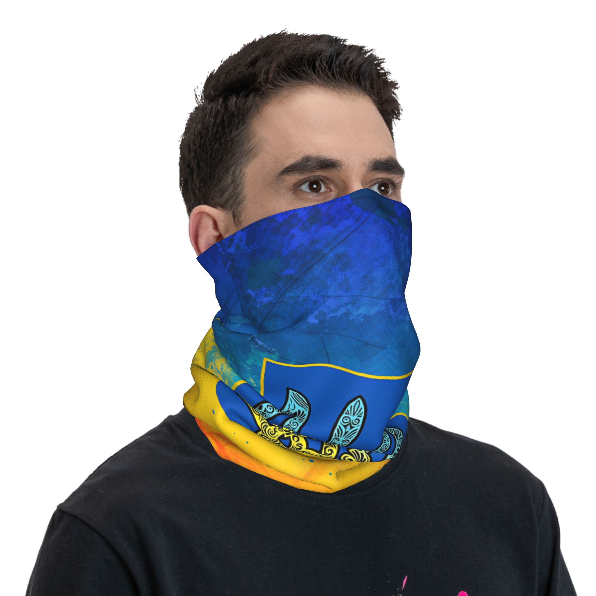 ウクライナの三色エンブレムバラクラバアウトドアスポーツ自転車 - Neck Gaiter Face Cover のレビューと価格