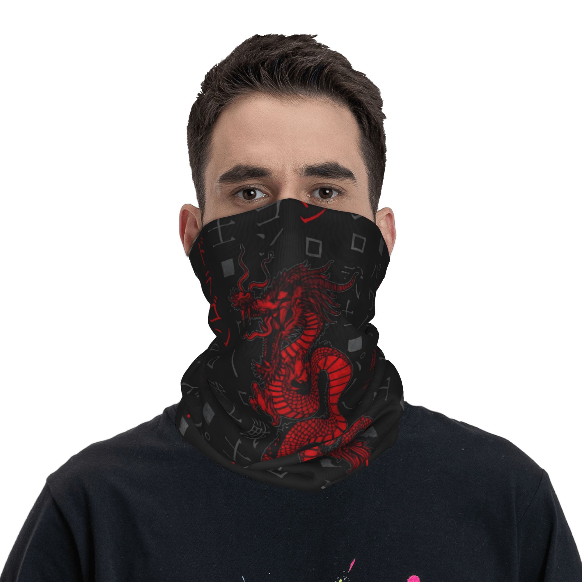 レッドドラゴンアニマルバンダナネックゲートル防風フェイススカ - Neck Gaiter Face Cover のレビューと価格