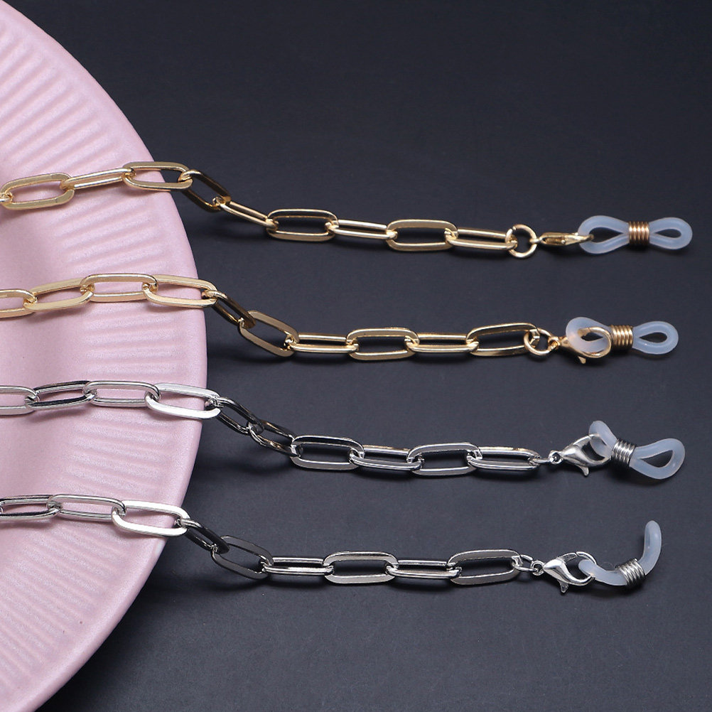 ゴールドの金属製クリップ型メガネチェーン、マスクストラップ、 - Mask Chain Holder のレビューと価格